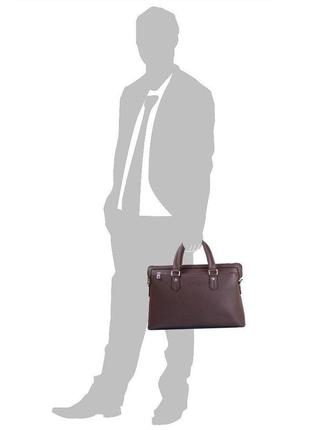 Сумка повсякденна bonis чоловіча сумка з якісного шкірозамінника з кишенею для ноутбука з діагоналлю9 фото