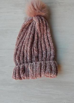 Тепла жіноча велюрова шапка gina bennotti2 фото