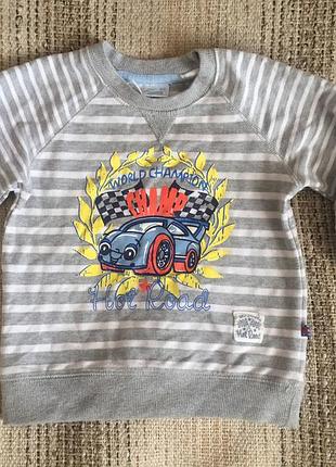 Толстовка світшот сіра в смужку з машинкою ergee на 12-18 міс.