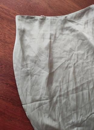 Мятная атласная юбка-миди-комбинация а4 фото