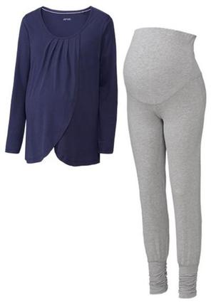 Жіноча піжама домашній костюм для вагітних биохлопок esmara німеччина, легінси реглан
