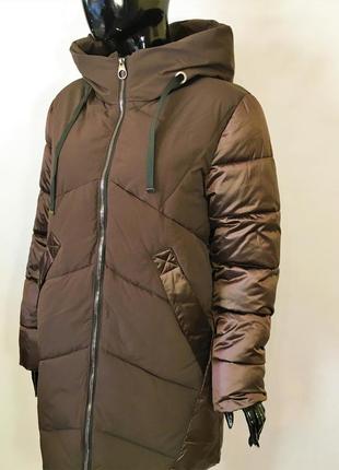 Женская зимняя куртка, женское зимнее полу пальто большого размера2 фото
