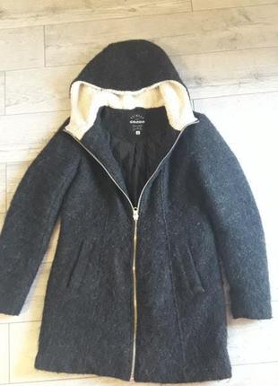 Пальто шерстяное с капюшоном chillin crop4 фото