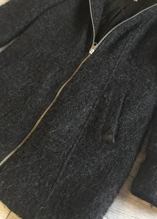 Пальто шерстяное с капюшоном chillin crop3 фото
