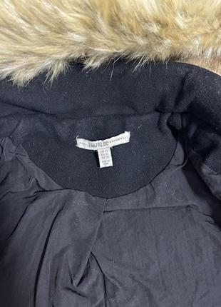 Тепле чорне пальто zara4 фото