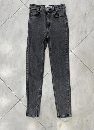 Джинсы skinny mom slim скинни мом графит