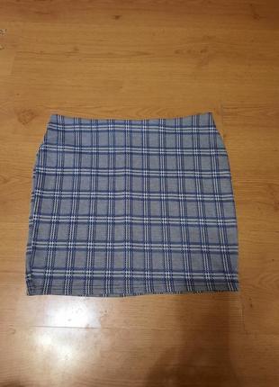 Синяя мини юбка в клетку юбка от primark