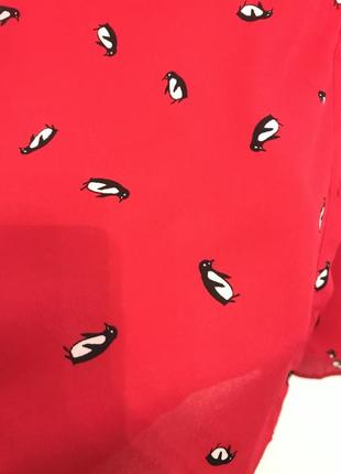 Блузка-рубашка,птицы,пингвин4 фото