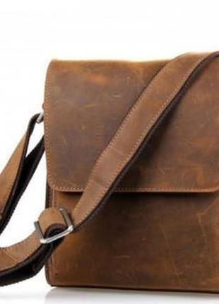 Сумка щоденна bufalo bags чоловіча шкіряна сумка через плече buffalo bags shi7055b-brown