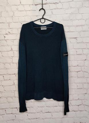 Calvin klein лонгслив джемпер пуловер свитер синий большой размер 2xl