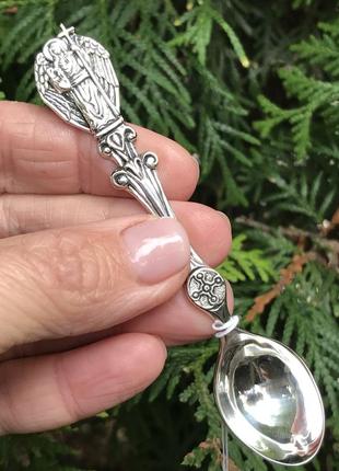 Новая серебряная ложечка «ангел хранитель «, серебро 925 проба