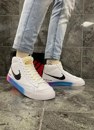 Чоловічі високі шкіряні кеди nike blazer mid 77 🆕 найк блейзер мид 77