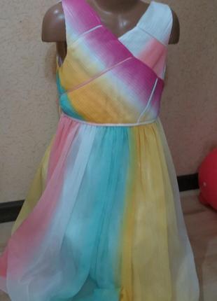 Яркое нарядное платье monsoon  радуга 9 лет