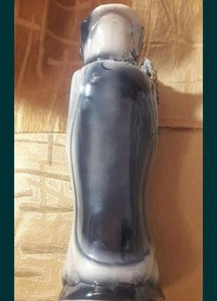 Ваза керамическая 30 см. цветочки лепнина декорированая серая голубая5 фото