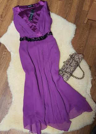 Вечернее платье  лиловое шелковое2 фото