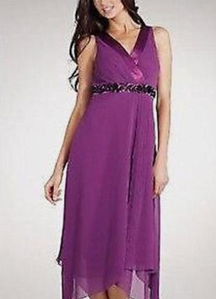 Вечернее платье  лиловое шелковое7 фото