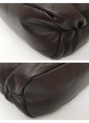 Роскошная кожаная сумка tod's  красивого шоколадного цвета10 фото