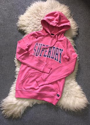 Худи трехнитка superdry оригинал baby pink кофта капюшон 7