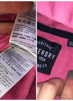 Худи трехнитка superdry оригинал baby pink кофта капюшон 2