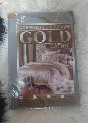 Комплект постельного белья gold сатин полуторный1 фото