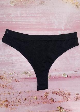 Черные стринги в рубчик для спорта для танцев высокая посадка