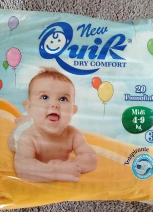 Памперси, підгузники quik dry comfort 3 (4-9кг) 20шт.