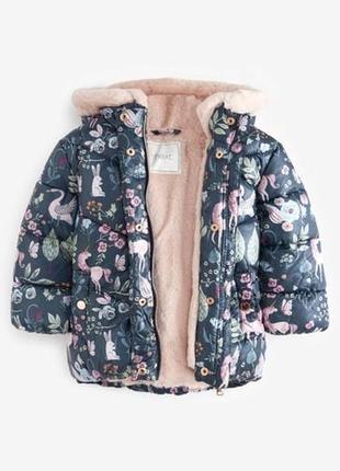 Курточка next зимова з мєхом💣до -15° розміри від 62 до 122🔥😍англія!