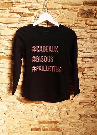 Реглан/лонгслив kiabi (франция) с объемным принтом на 6 лет (размер 114-119)