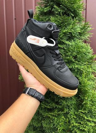 Р. 42  кроссовки  nike air force gore tex (черные) зима  ks 11351