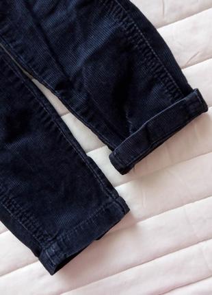 Вельветовые джинсы lupilu на девочку 2-3 года 98 см синие штаны брюки брючки красная вышивка вельвет5 фото