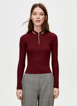 Поло кофта лонгслив pull & bear