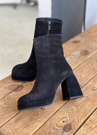 Черевики ботильйони  замшеві на підборах 9см