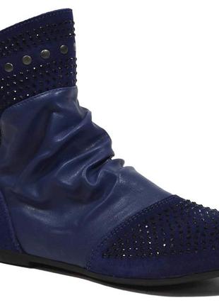 Чоботи шалунішка арт.5554, темно-синій демісезонні черевики для дівчаток.