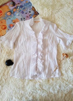 Классическая украшенная блуза блузка рубашка  с коротким рукавом  biba