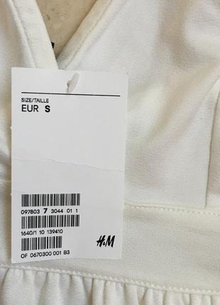 Белый топ h&m из бархата2 фото