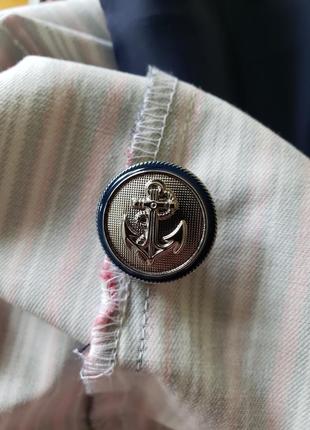 Натуральный котоновый пиджак блейзер с карманами  в морском стиле германия.9 фото