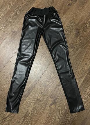 Sale❗️лосини жіночі чорні еко шкіра легінси