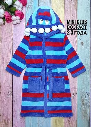 Плюшевый халат с капюшоном, бренд mini club
