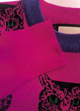 Распродажа! яркий теплый модный свитер с котами2 фото