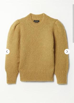 Премиум натуральный свитер с шерстью теплая кофта с пышными дизайнерскими рукавами
