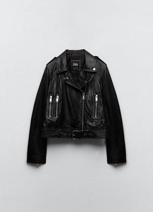 Кожаная курточка zara новая