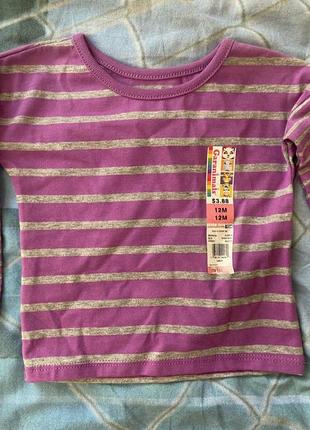 Новый реглан в полоску для девочки 12 мес
