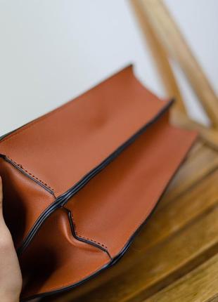 Warehouse коричневая плечевая, ручная сумка на 2 отделения с декоративным элементом, pu кожа5 фото