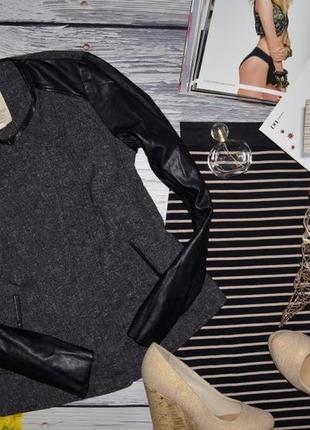 М /10 фирменная женская обалденная деми курточка куртка пиджак с кожаными вставками