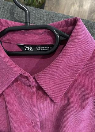 Вельветовая сорочка тепла сорочка , фуксія сорочка zara