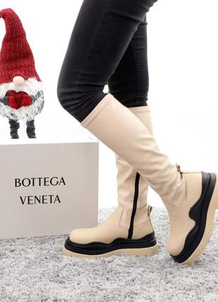 Сапоги (ботинки) bottega veneta (кожа, мех)