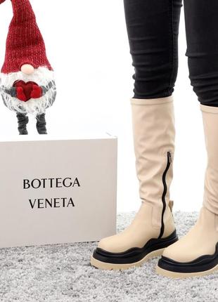 Сапоги (ботинки) bottega veneta (кожа, мех)2 фото