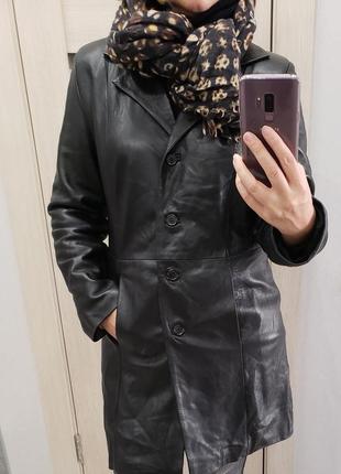 Кожаное пальто размер l италия2 фото