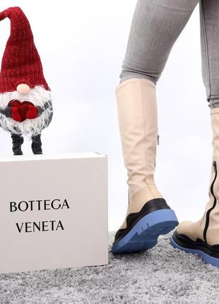 Сапоги (ботинки) bottega veneta (кожа, мех)5 фото