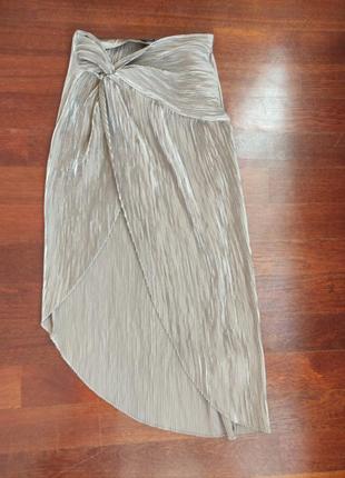 Атласная юбка плиссе3 фото